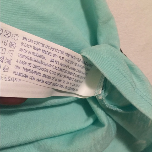 Forever 21 Girls Mint Sheer Short Sleeve 5/6 Shirt - Picture 6 of 13